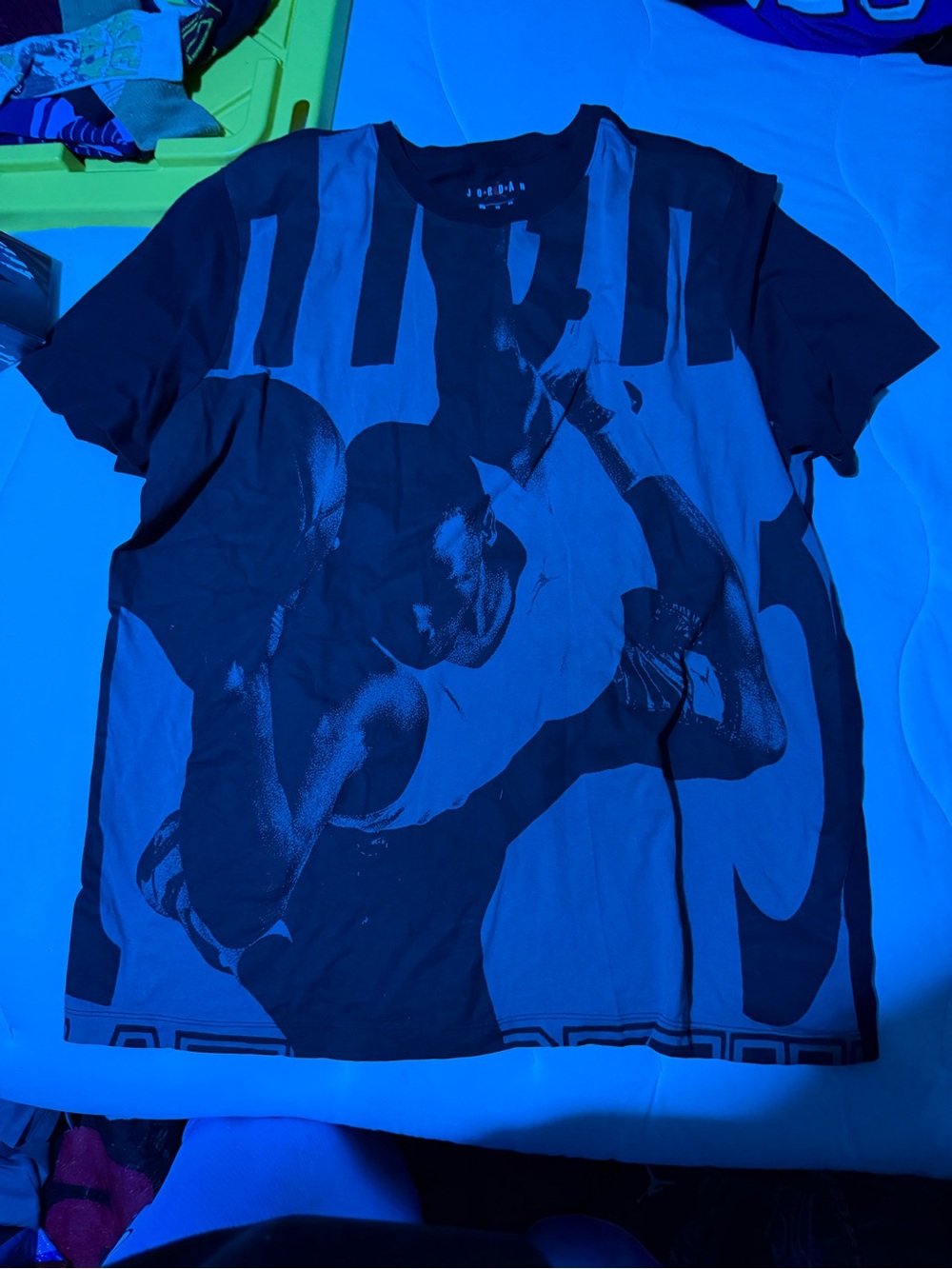 Jordan Black and Gray Graphic Short-Sleeve Tee